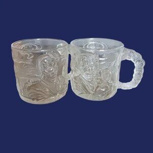 Mc.Donald's vtg lot of 2 clear glass  mug